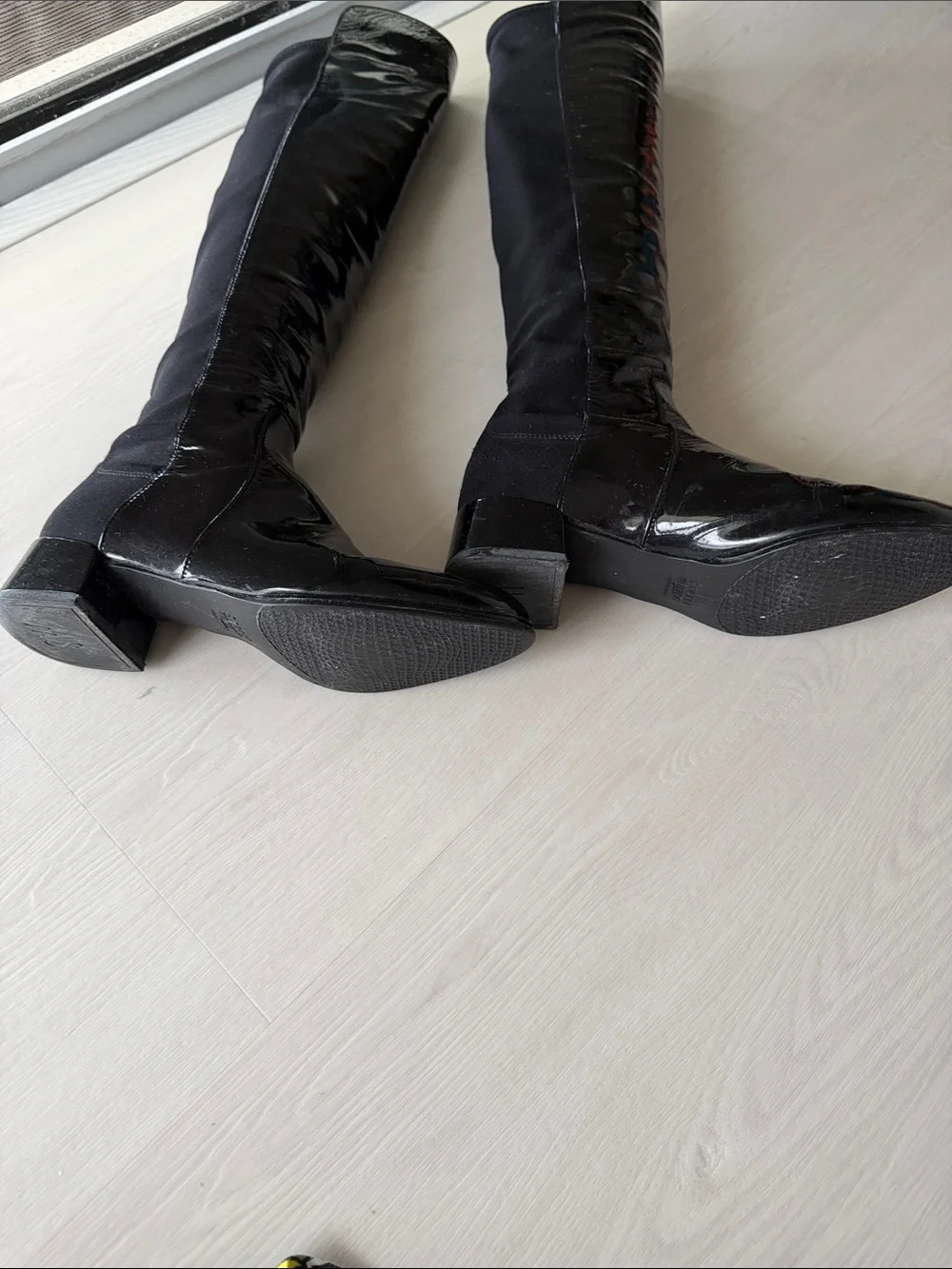 Stuart Weitzman Black Patent Over-the-Knee Boots